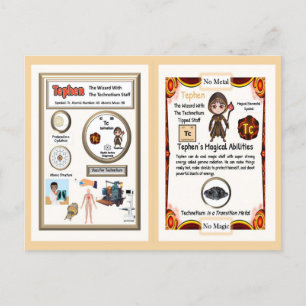 Tephen Wizard - Technetium Element Postcard