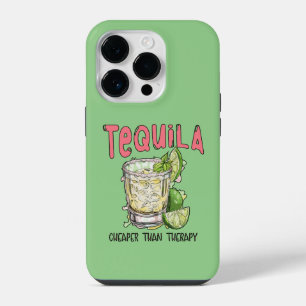Tequila Cheaper Than Therapy Funny Tequila Mexican iPhone 14 Pro Case