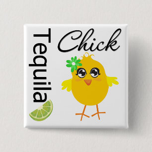 Tequila Chick 2 Inch Square Button