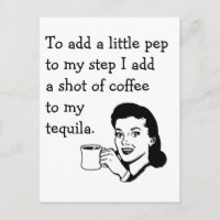 Tequila Coffee Pep 50s Housewife Funny