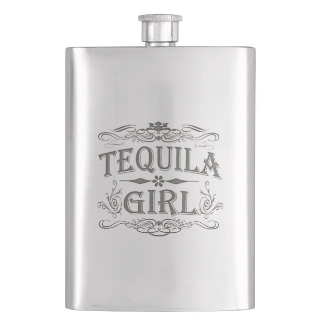 Tequila Girl Hip Flask (Front)