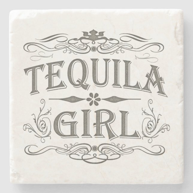 Tequila Girl Stone Coaster (Front)