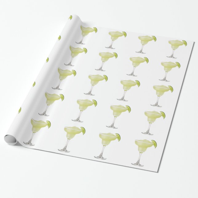 Tequila Lime Slushie Wrapping Paper (Unrolled)