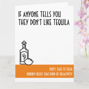 Tequila Lover's Large Orange Birthday Card