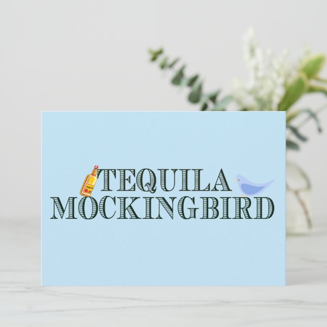 Tequila Mockingbird Funny Book Pun Birthday Card (Standing Front)