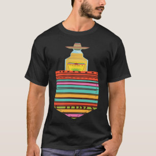 Tequila Pocket T-shirt Cinco De Mayo Serape Blanke