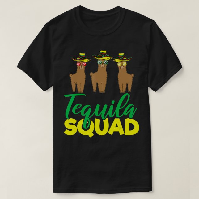 Tequila Squad Llama Matching Cinco De Mayo Meican  T-Shirt (Design Front)