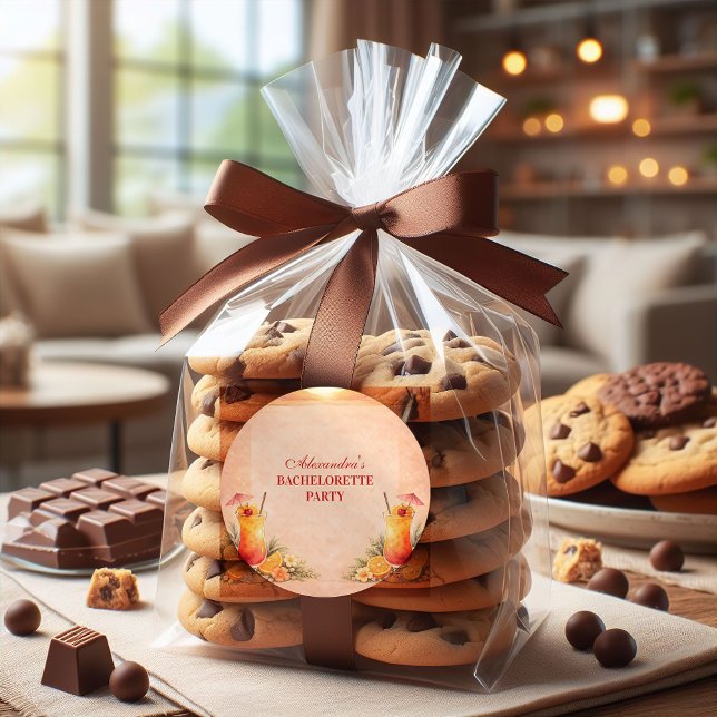 Tequila Sunrise Beach Getaway Bachelorette Party Classic Round Sticker (Creator Uploaded)