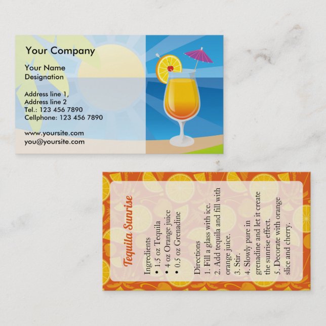 Tequila Sunrise Business Card (Front/Back)