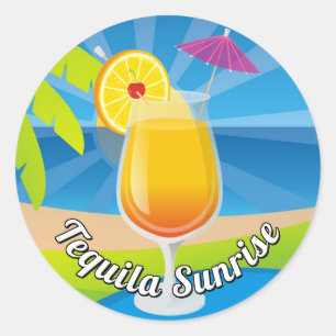 Tequila Sunrise Classic Round Sticker