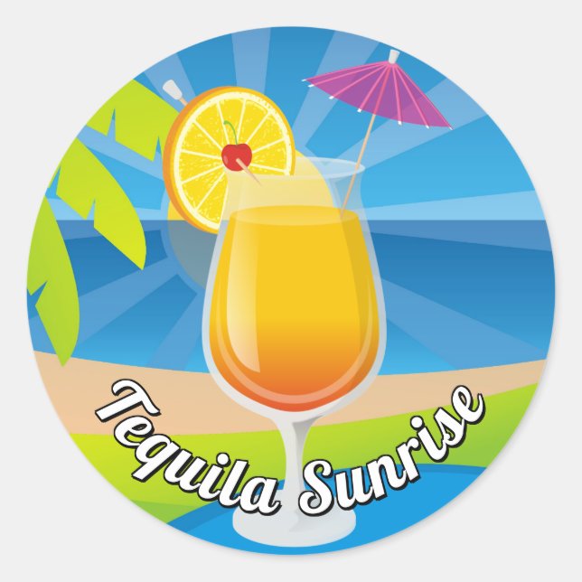 Tequila Sunrise Classic Round Sticker (Front)