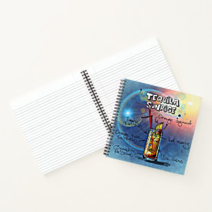 Tequila Sunrise Cocktail (#7 /12 Drink Recipe Set) Notebook