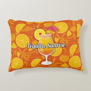 Tequila Sunrise Cocktail Decorative Pillow