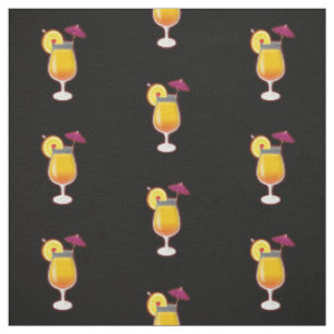 Tequila Sunrise Cocktail Pattern Fabric