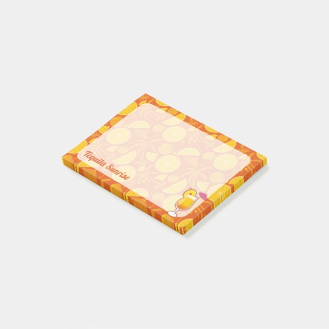 Tequila Sunrise Cocktail Post-it Notes (Angled)