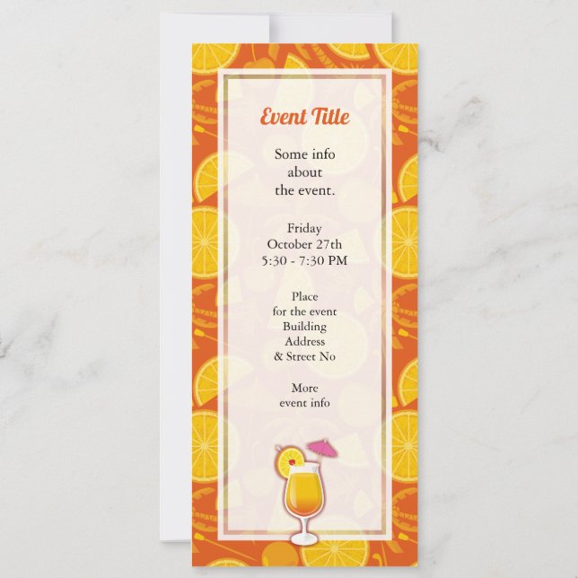 Tequila Sunrise Invitation (Back)