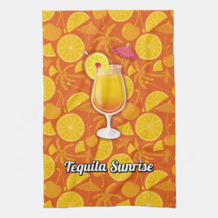 Tequila sunrise kitchen towel