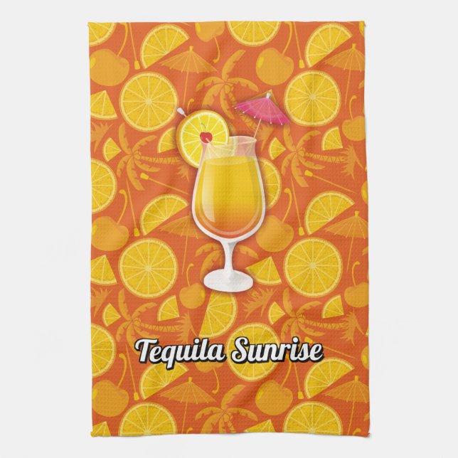 Tequila sunrise kitchen towel (Vertical)