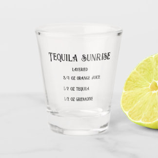 Tequila sunrise novelty shot glass
