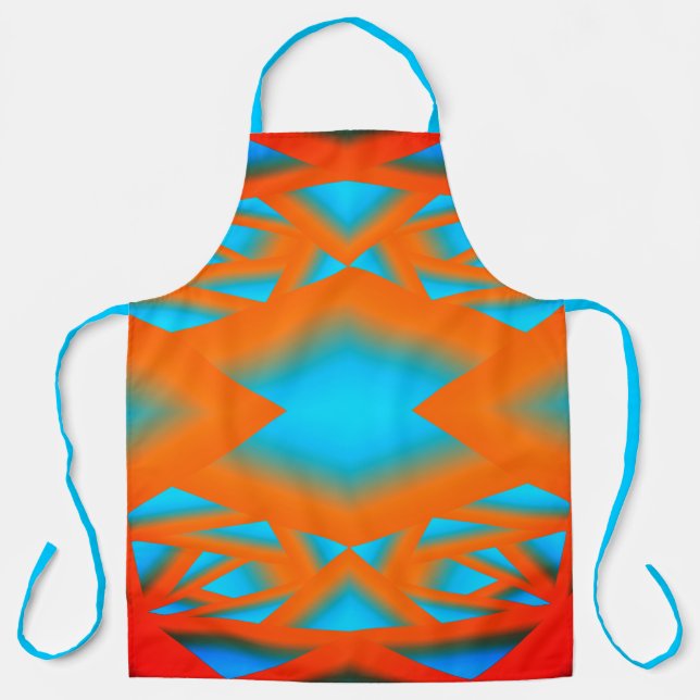 Tequila Sunrise Ombre Geometric Abstract Art Apron (Front)