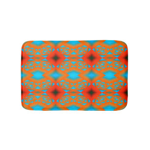 Tequila Sunrise Ombre Geometric Abstract Art  Bath Mat