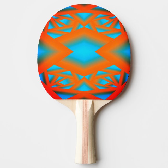 Tequila Sunrise Ombre Geometric Abstract Art Ping Pong Paddle (Front)