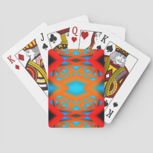 Tequila Sunrise Ombre Geometric Abstract Art  Playing Cards