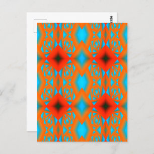 Tequila Sunrise Ombre Geometric Abstract Art  Postcard