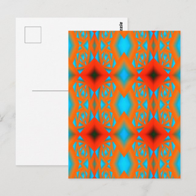 Tequila Sunrise Ombre Geometric Abstract Art  Postcard (Front/Back)