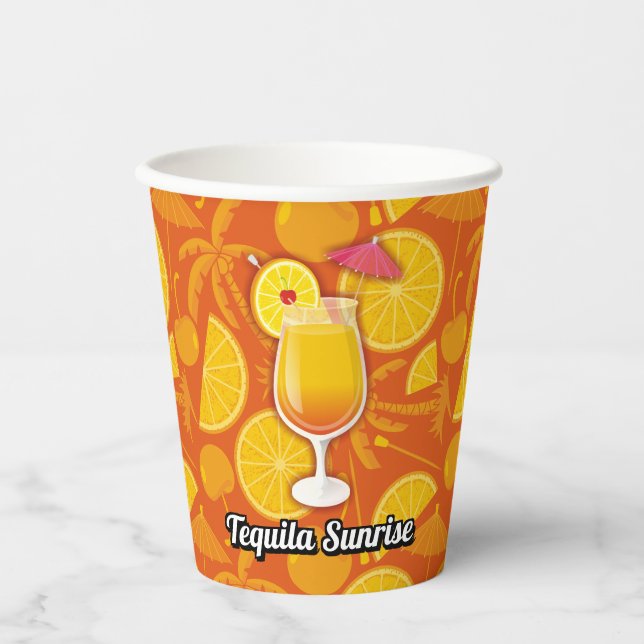Tequila Sunrise Paper Cups (Front)