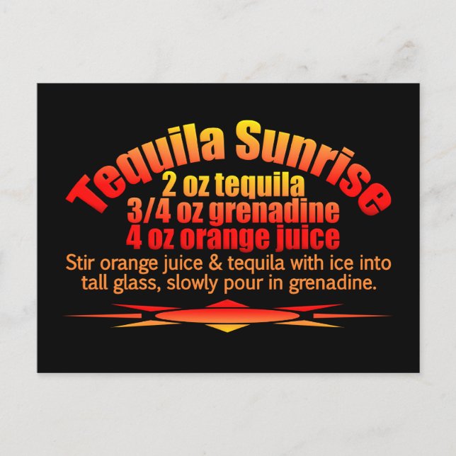 Tequila Sunrise postcard (Front)