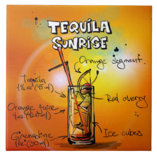Tequila Sunrise Recipe Bar Tile