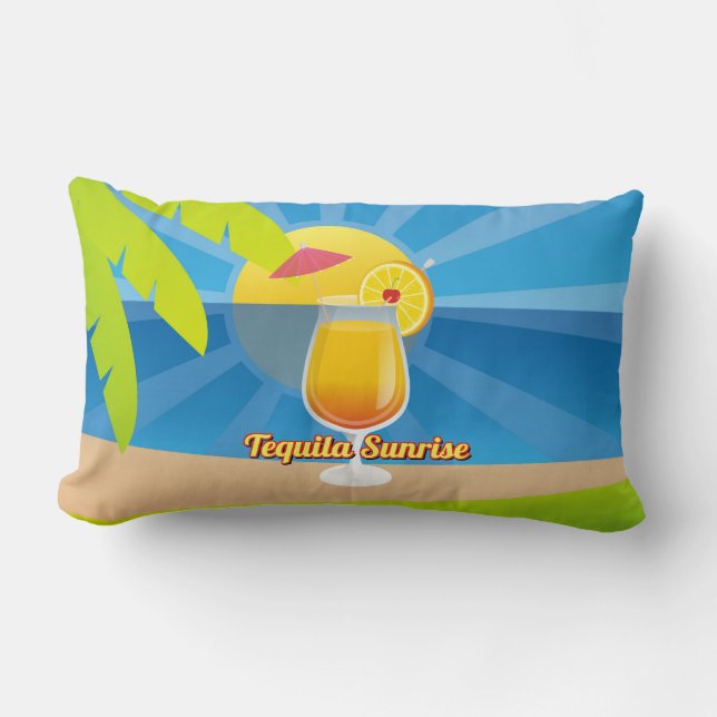 Tequila Sunrise Recipe Lumbar Pillow (Front)
