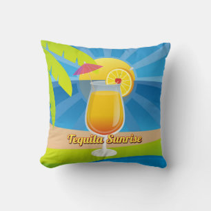 Tequila Sunrise Recipe Throw Pillow