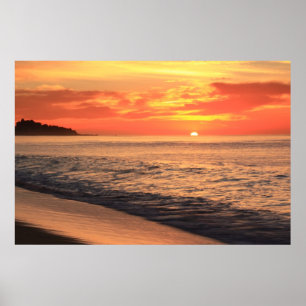 Tequila Sunrise Sky over the Sea of Cortez Poster
