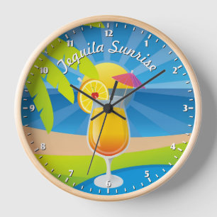 Tequila sunrise wall clock