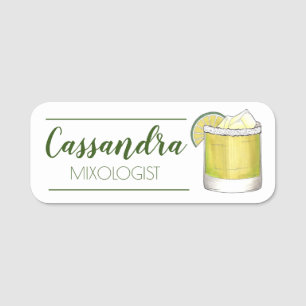 Tequila Time Margarita Mixed Drink Cocktail Name Tag