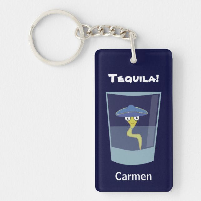 Tequila Worm Ornament Keychain (Front)