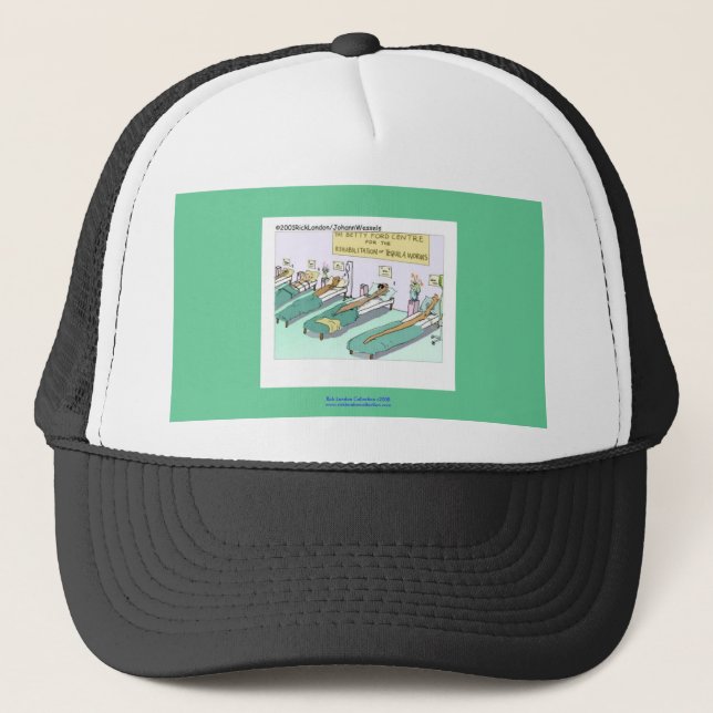 Tequila Worm Rehab Funny Cartoon Quality Cap (Front)