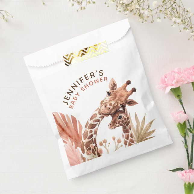 Teracotta Tan Boho Giraffe Baby Shower  Favour Bag (Sealed)