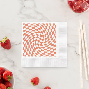 Teracotta Wedding Collection Check Chequered Napkin