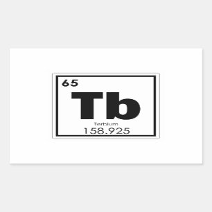 Terbium chemical element symbol chemistry formula sticker