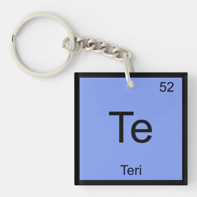 Teri Name Chemistry Element Periodic Table Keychain (Front)