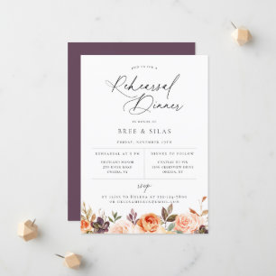 Terme Automne Floral Répétition Dîner Invitation
