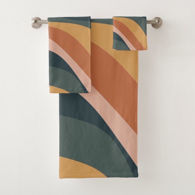 Terme Boho Abstrait Wavy Swirl Lines Terracotta   (En situation)