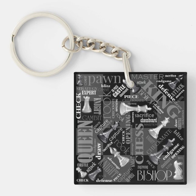 Termes et pièces d'échecs noir et blanc ID784 (Devant)