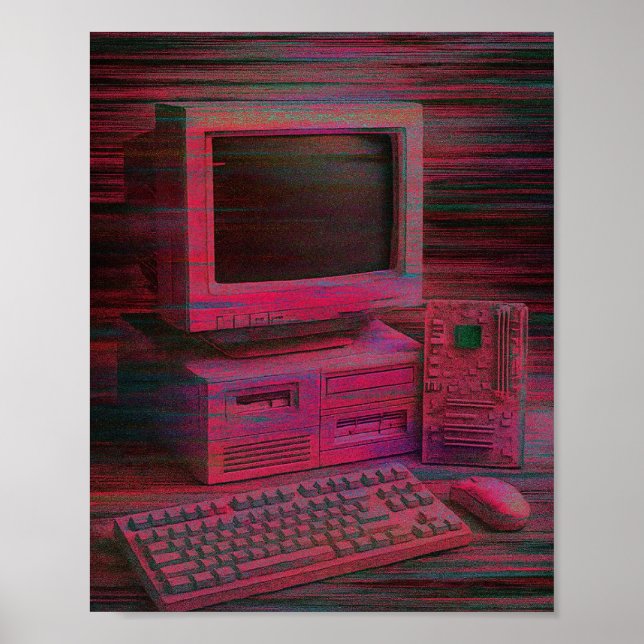 Terminal Glitché | Affiche Vaporwave Techcore (Devant)