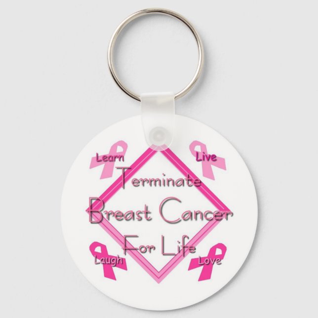 Terminate Breast Cancer Keychain (Front)