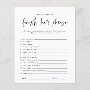 Terminez la phrase Carte de jeu de fête de bache