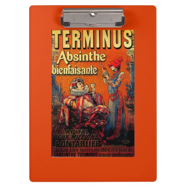 Terminus Absinthe Vintage PosterEurope Clipboard (Front)